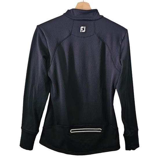 FootJoy Women’s Textured 1/4 Zip Golf Shirt, Black, Long-sleeves, Size Small - Picture 2 of 9
